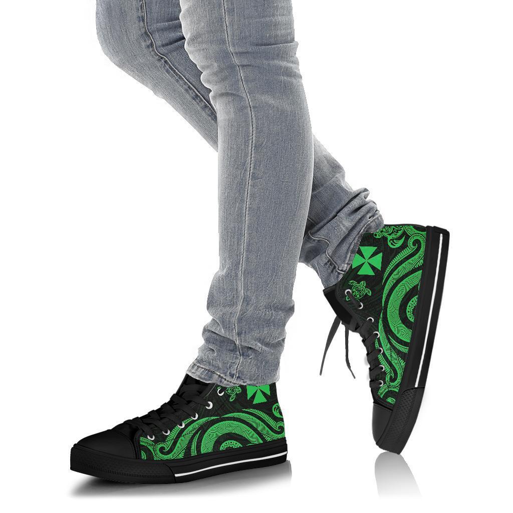 Wallis and Futuna High Canvas Top Shoes - Green Tentacle Turtle - Polynesian Pride