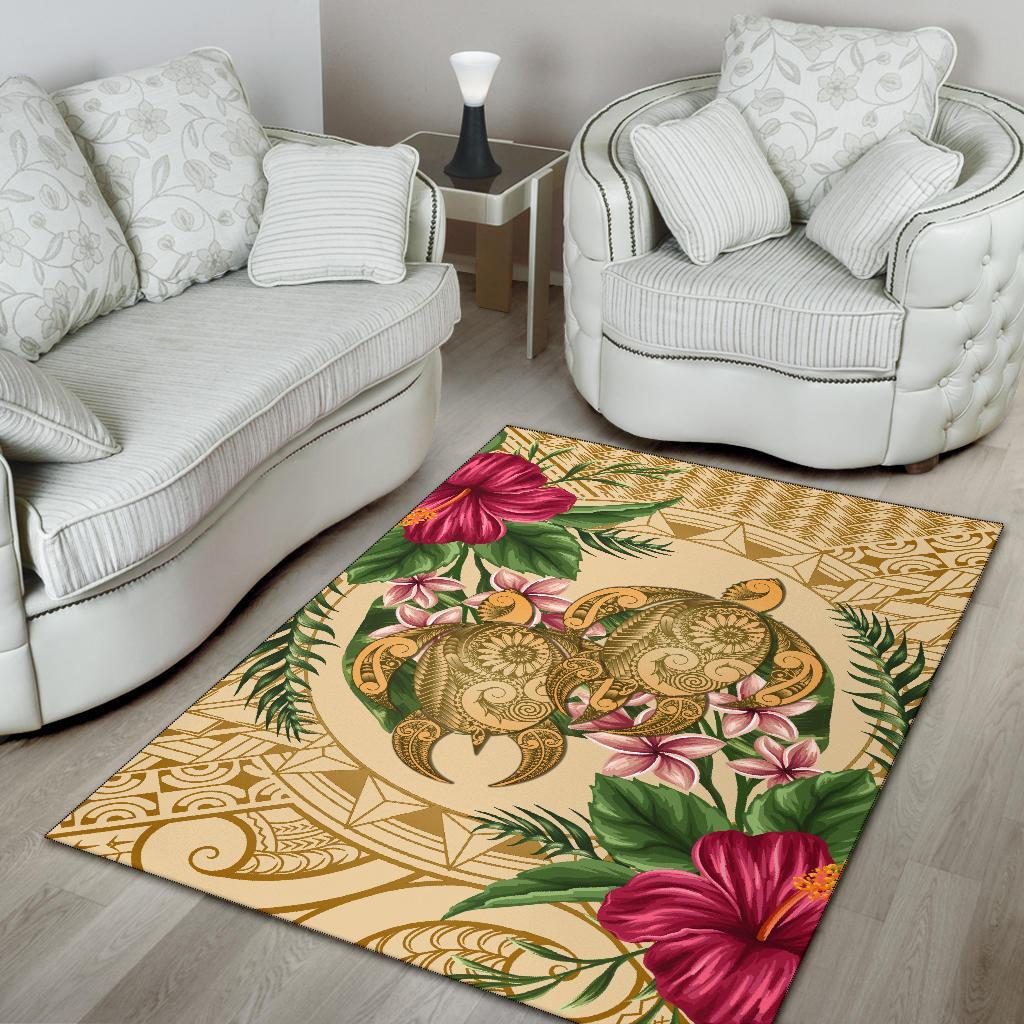hawaii Rug - Turtle Rug Strong Pattern Hibiscus Plumeria AH - Polynesian Pride
