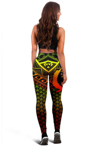 Polynesian Pohnpei Leggings - Reggae Vintage Polynesian Patterns - Polynesian Pride