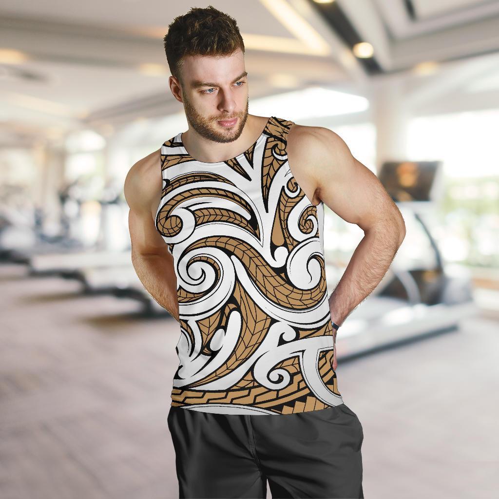 Polynesian Maori Ethnic Ornament Gold Hawaii Men's Tank Top - Polynesian Pride