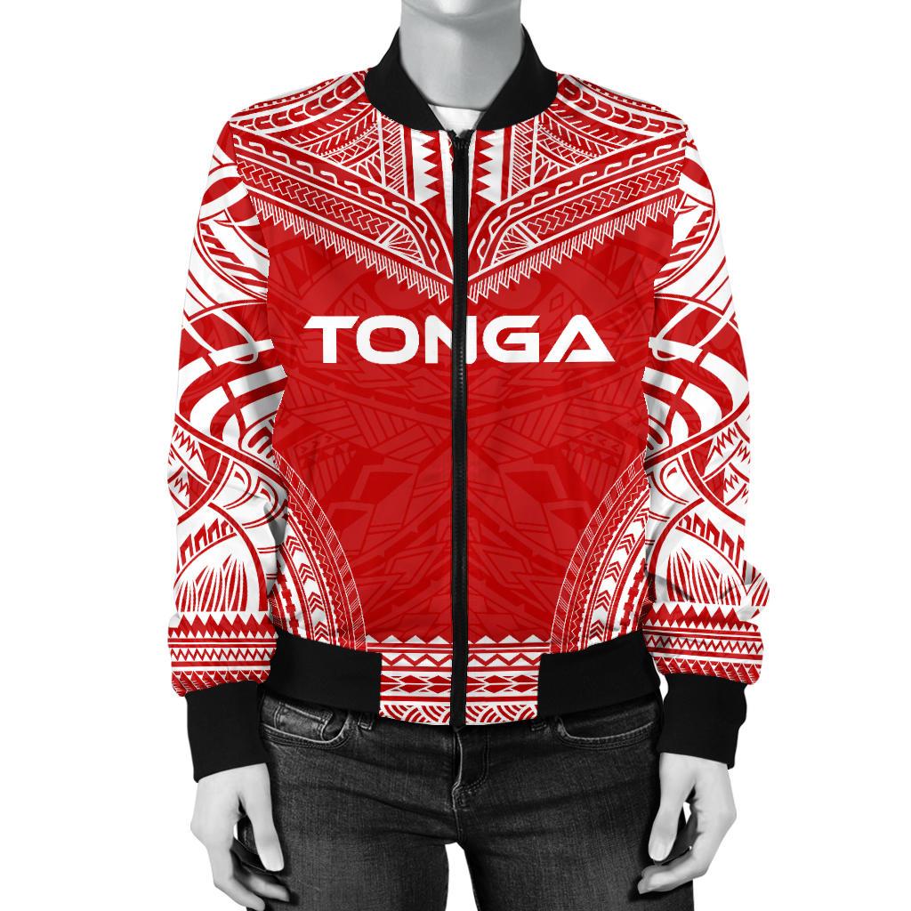 Tonga Flag Polynesian Chief Women'S Bomber Jacket - Polynesian Pride