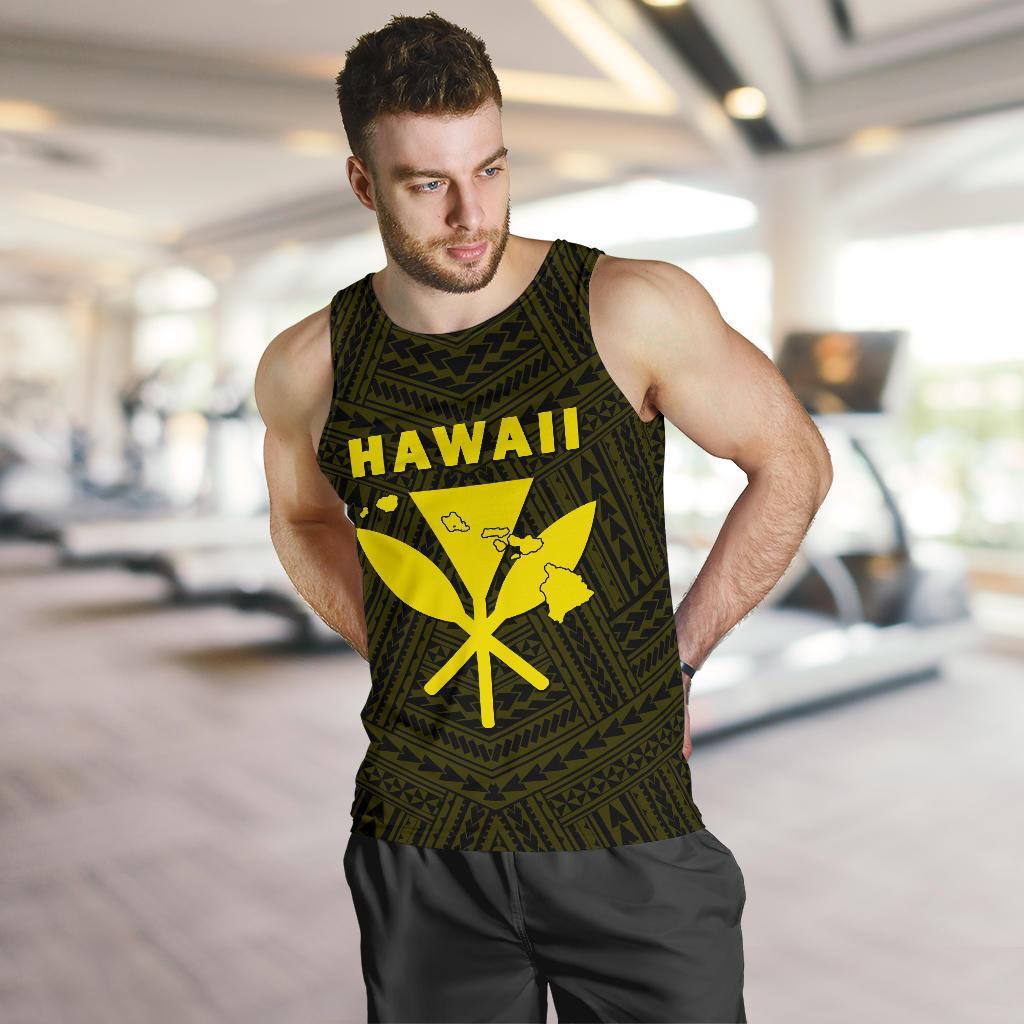 Hawaii Kanaka Polynesian Men's Tank Top Yellow - Polynesian Pride