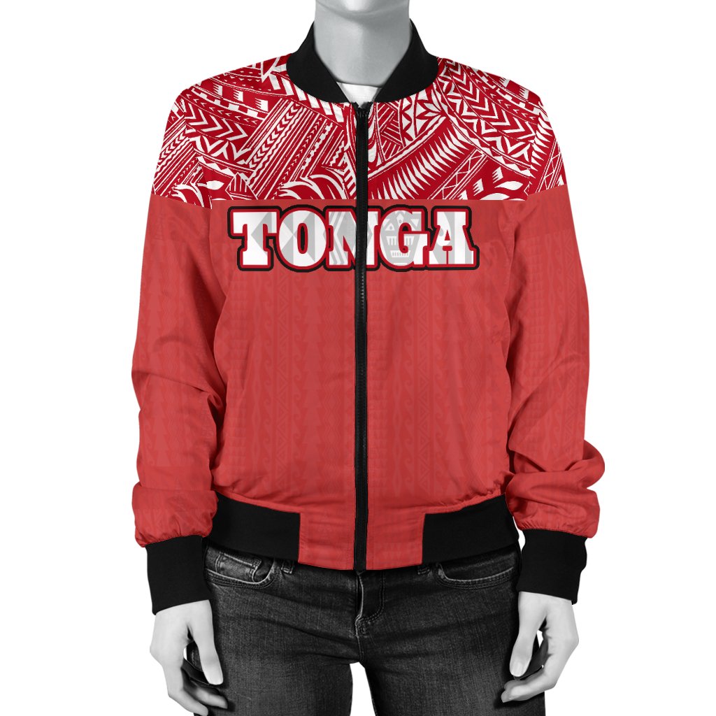 Tonga Women's Bomber Jacket - Polynesian Design - Polynesian Pride