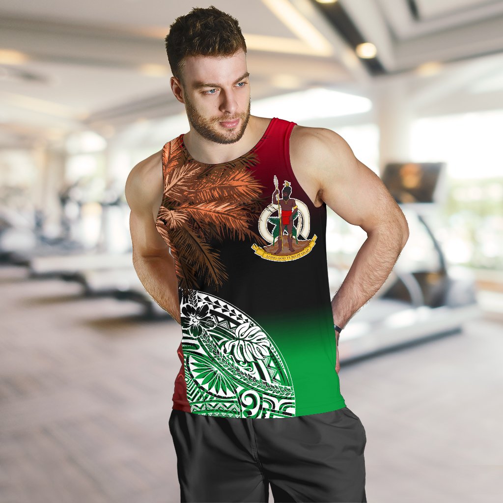 Vanuatu Men's Tank Top Polynesian Palm Tree Flag - Polynesian Pride