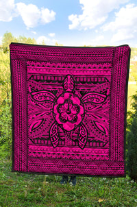 Hawaii Polyensian Turtle Premium Quilt Pink - Polynesian Pride