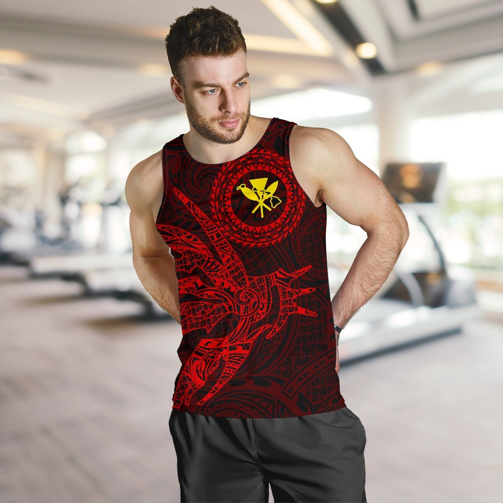Hawaii Tank Top Polynesian Kanaka Map Hawaiian Men's Tank Top - Red - TT Style - Polynesian Pride