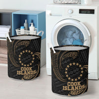 Cook Islands Polynesian Laundry Basket - Gold Tribal Wave - Polynesian Pride