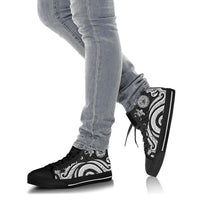 American Samoa High Top Shoes - White Tentacle Turtle - Polynesian Pride