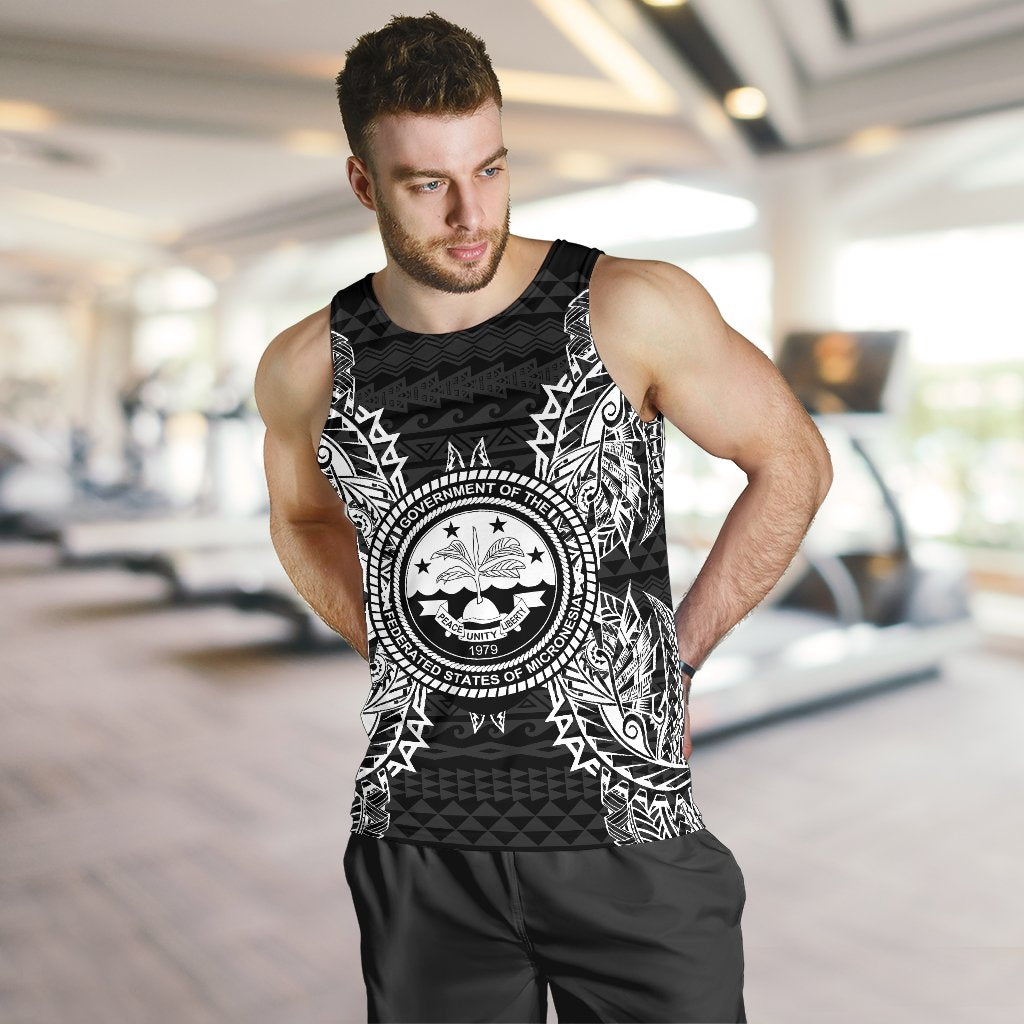 Federated States Of Micronesian Men Tank Top Map Black - Polynesian Pride