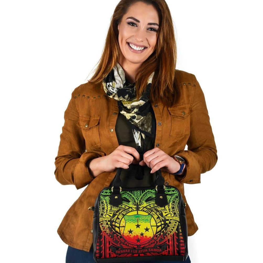 Samoa Shoulder Handbag - Samoa Coat Of Arm (Reggae) One Size Reggae - Polynesian Pride