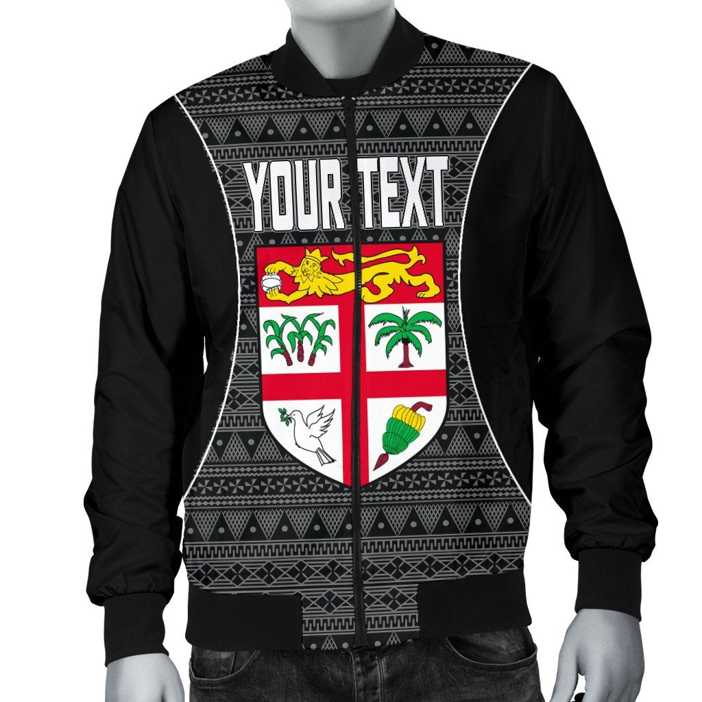 Fiji Custom Personalised Men's Bomber Jacket - Tapa Pattern Sport Style - Polynesian Pride