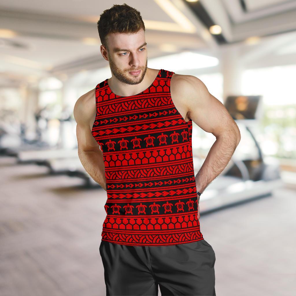 Polynesian Tattoo Tribal Red Hawaii Men's Tank Top - Polynesian Pride