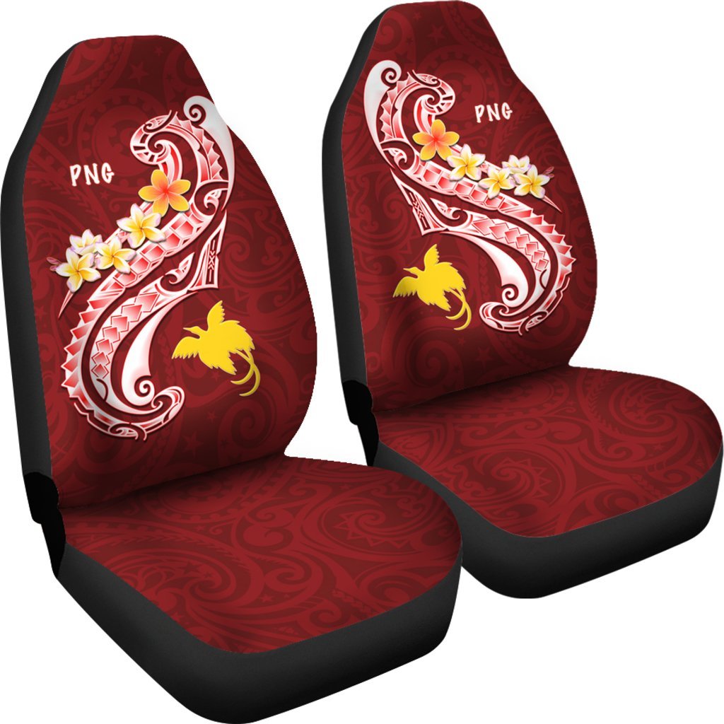 Papua New Guinea Car Saet Covers - PNG Seal Polynesian Patterns Plumeria - Polynesian Pride