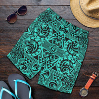 Polynesian Kakau Turtle Turquoise Men's Short - Polynesian Pride
