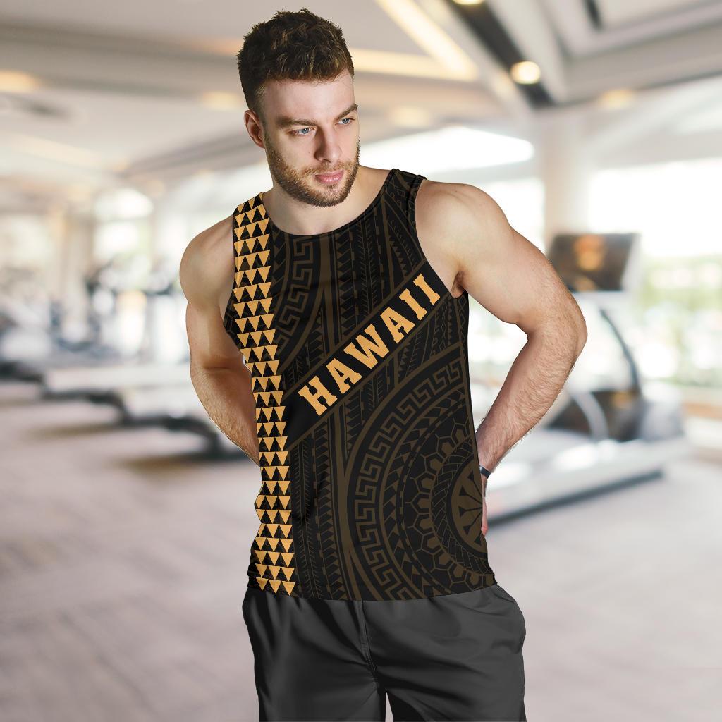 Hawaii Kakau Polynesian Turtle Map Men's Tank Top - Polynesian Pride
