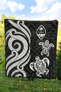 Guam Polynesian Premium Quilt - White Tentacle Turtle - Polynesian Pride