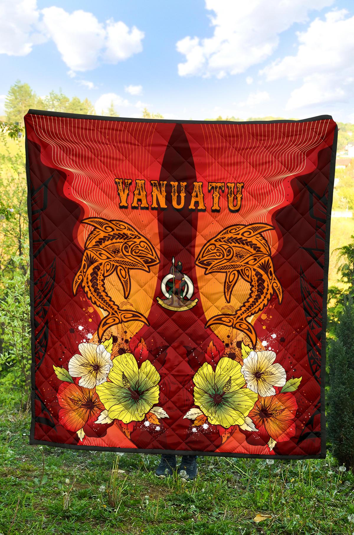 Vanuatu Premium Quilt - Tribal Tuna Fish - Polynesian Pride
