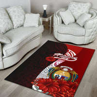 Nauru Polynesian Area Rug - Coat Of Arm With Hibiscus - Polynesian Pride