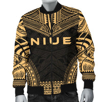 Niue Polynesian Chief Men's Bomber Jacket - Gold Version - Polynesian Pride
