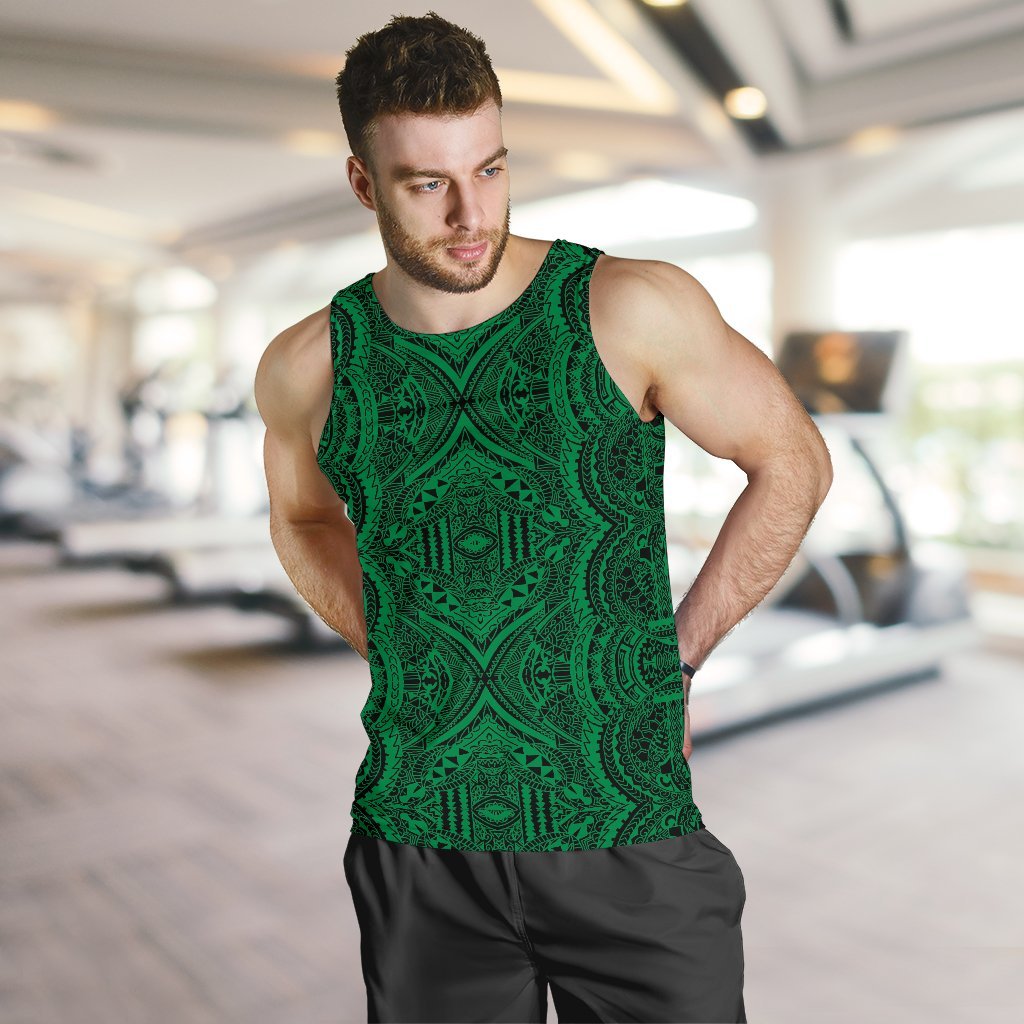 Polynesian Symmetry Green Hawaii Men's Tank Top Green - Polynesian Pride