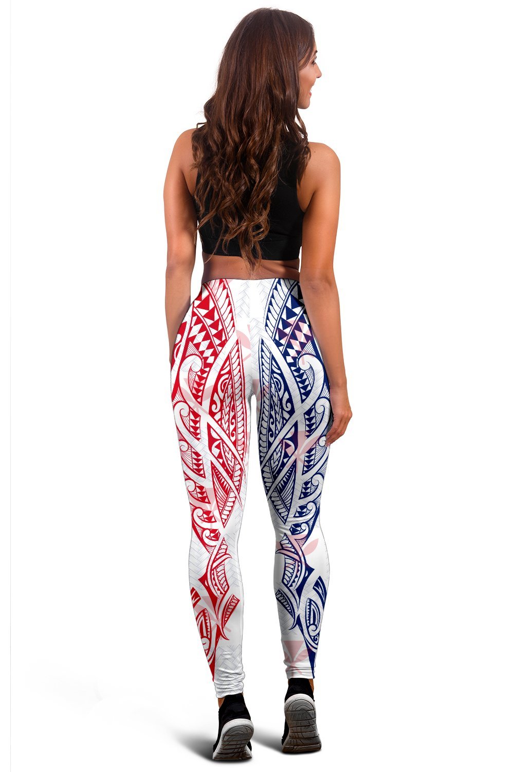 Hawaiian Kanaka Women's Leggings Flag Nation Demodern White AH - Polynesian Pride