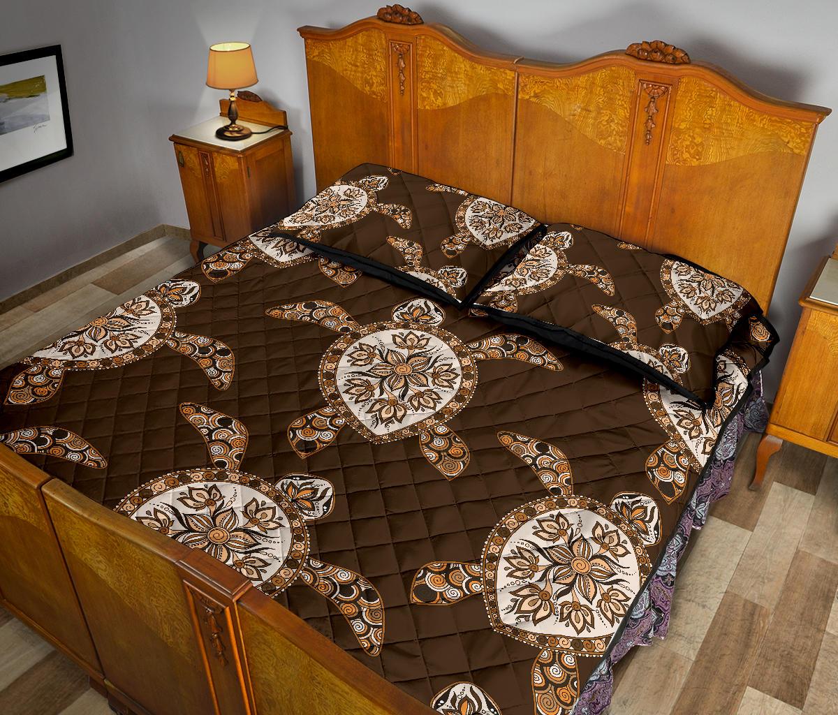 Brown Turtle Quilt Bed Set - Polynesian Pride