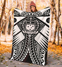 Samoa Polynesian Premium Blanket - Samoa White Seal with Polynesian Tattoo - Polynesian Pride