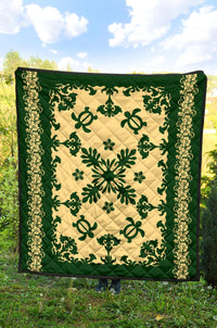 Hawaii Premium Quilt - Hawaiian Quilt Turtle Dance Sea Pattern - Polynesian Pride