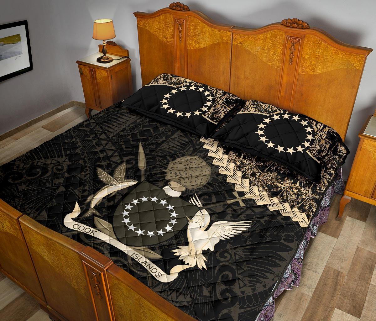 Cook Islands Polynesian Quilt Bed Set Golden Coconut - Polynesian Pride