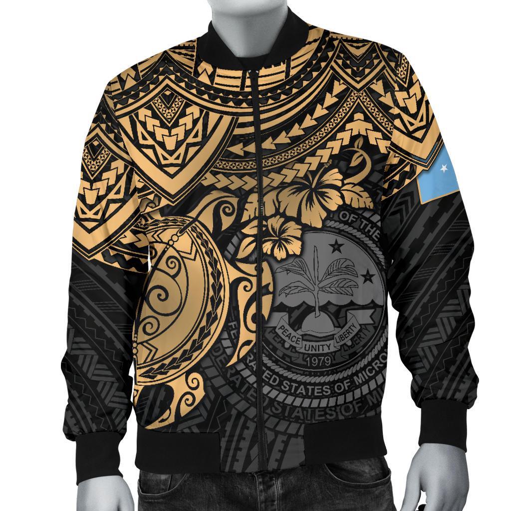 Federated States Of Micronesia Bomber Jacket (Men) - Golden Turtle - Polynesian Pride