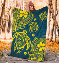 Hawaii Turtle Polynesian Premium Blanket - Kala Style - Polynesian Pride