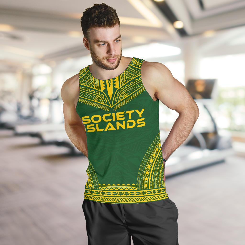 Society Islands Men's Tank Top - Polynesian Chief Flag Version - Polynesian Pride