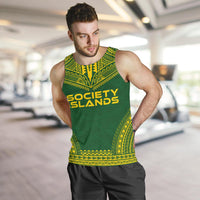 Society Islands Men's Tank Top - Polynesian Chief Flag Version - Polynesian Pride