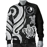 Yap Micronesian Men Bomber Jacket - White Tentacle Turtle - Polynesian Pride