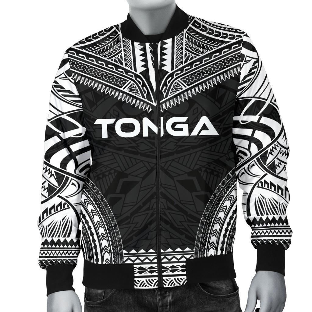 Tonga Polynesian Chief Men's Bomber Jacket - Black Version - Polynesian Pride