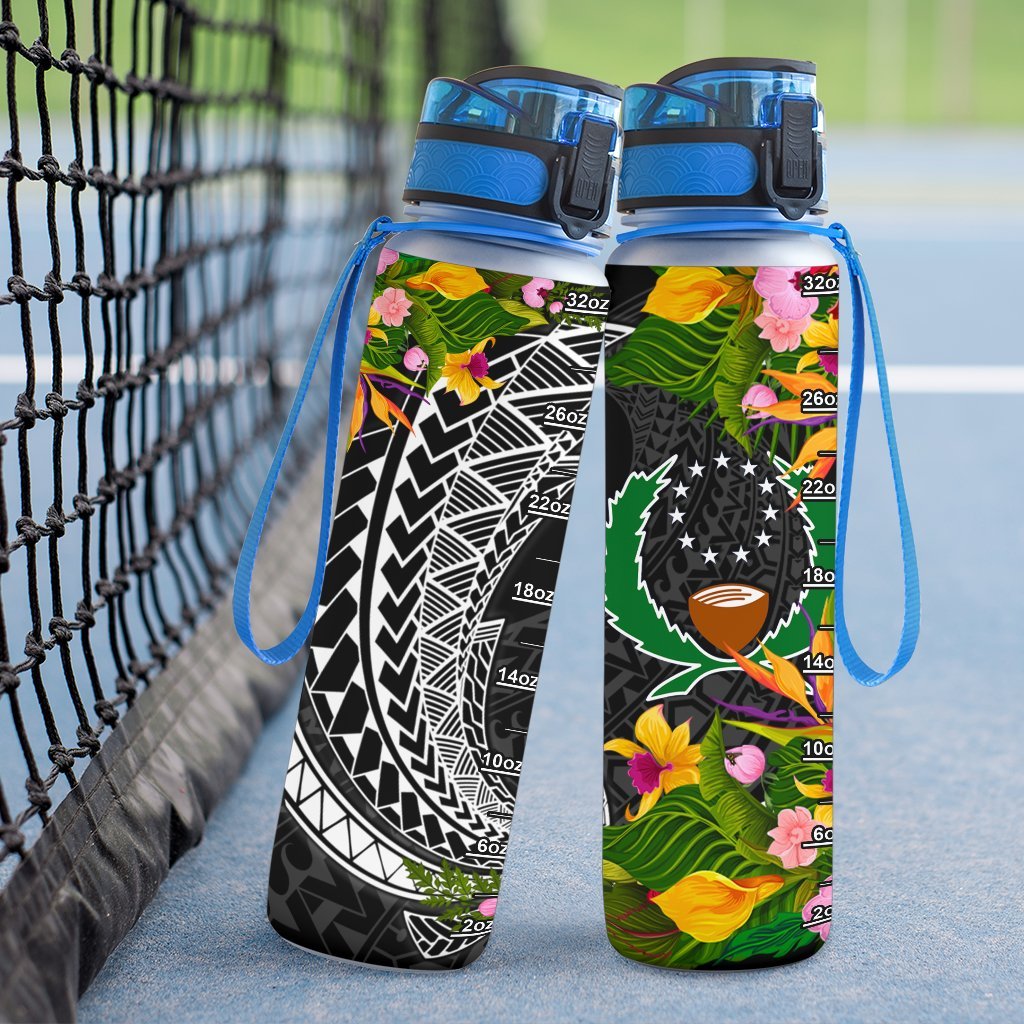 Pohnpei State Hydro Tracking Bottle - Seal Spiral Polynesian Patterns - Polynesian Pride