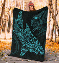 Shark Polynesian Blanket - Polynesian Tattoo Blue - Polynesian Pride