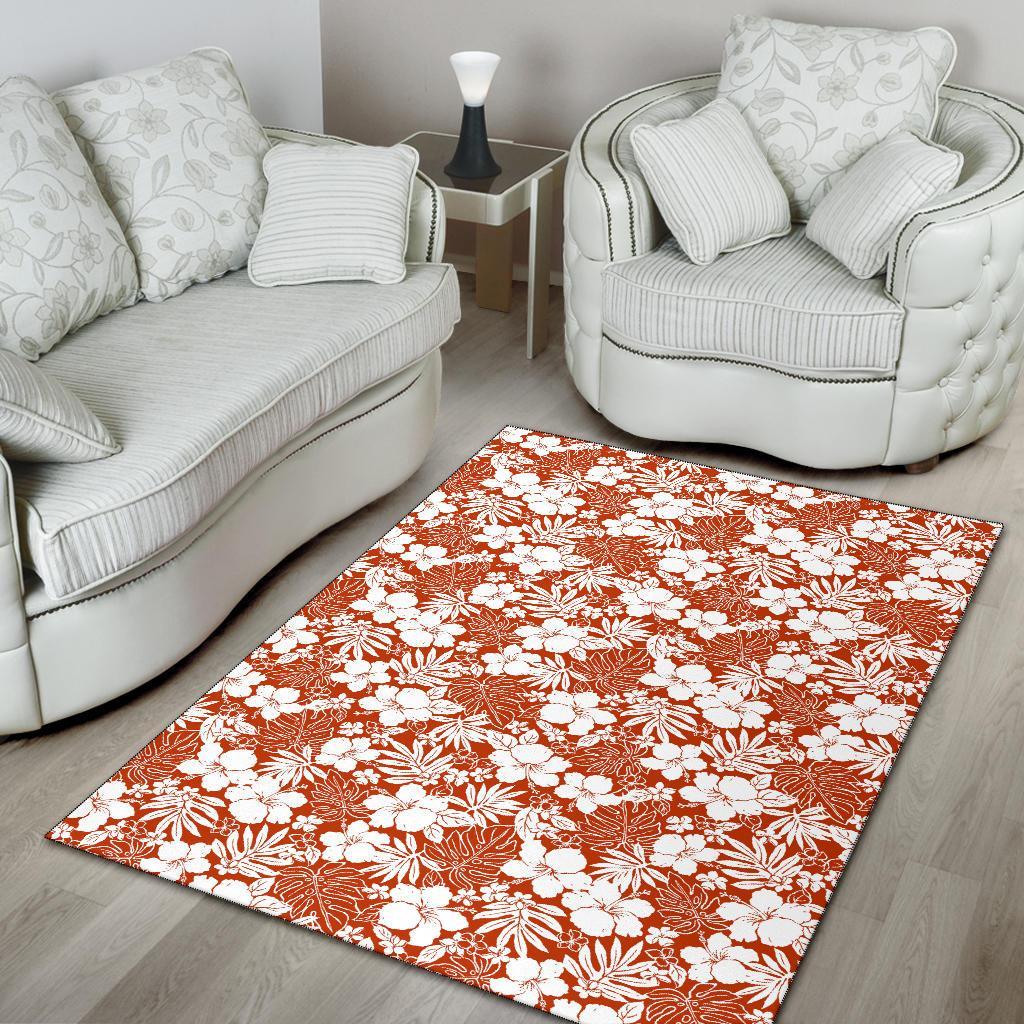 Hibiscus Flower Pattern Rug - Polynesian Pride