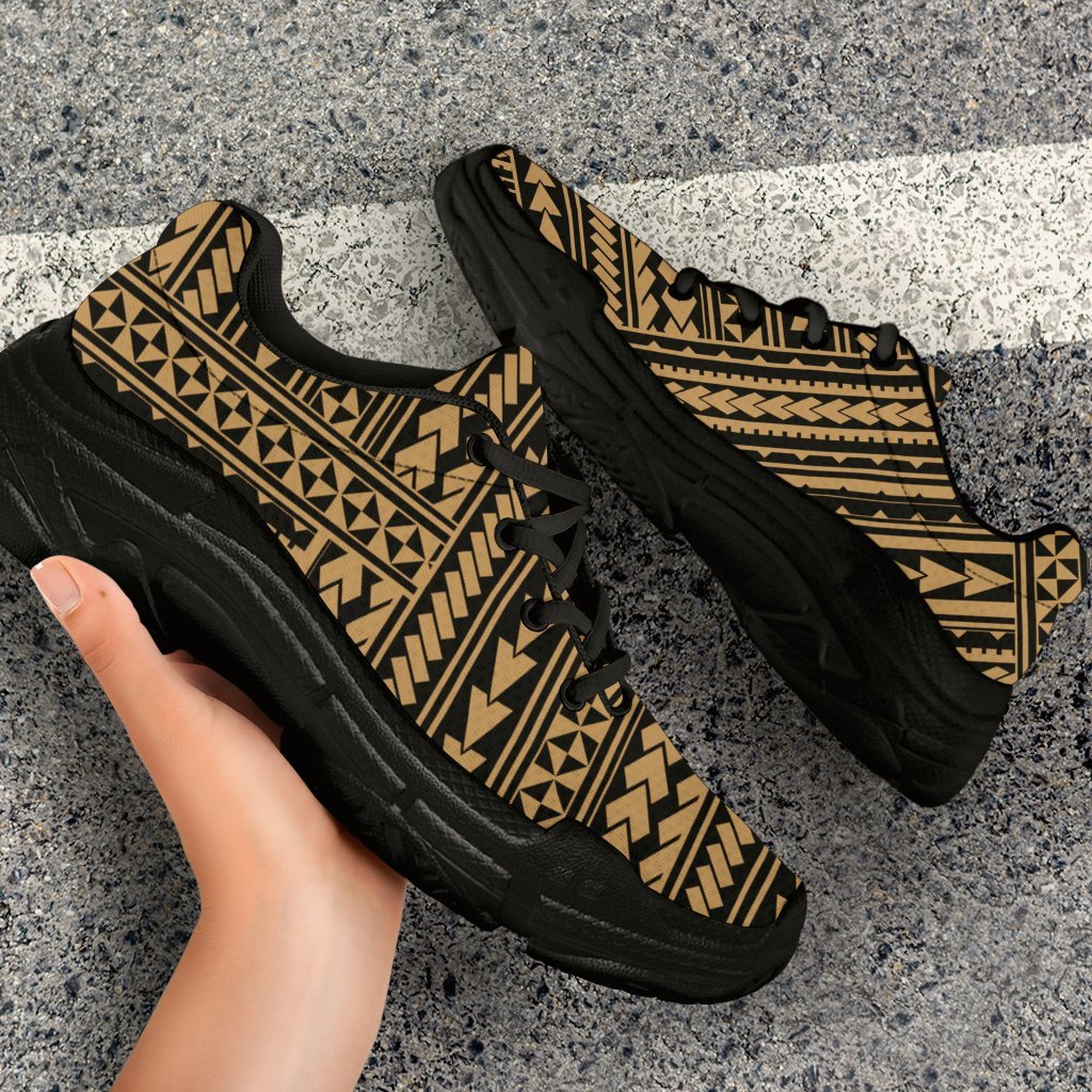 Polynesian Nation Gold Chunky Sneakers - Polynesian Pride