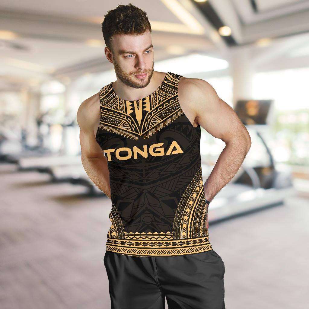 Tonga Men's Tank Top - Polynesian Chief Gold Version - Polynesian Pride
