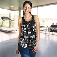 Fiji Polynesian Women Tank Top Map Black - Polynesian Pride