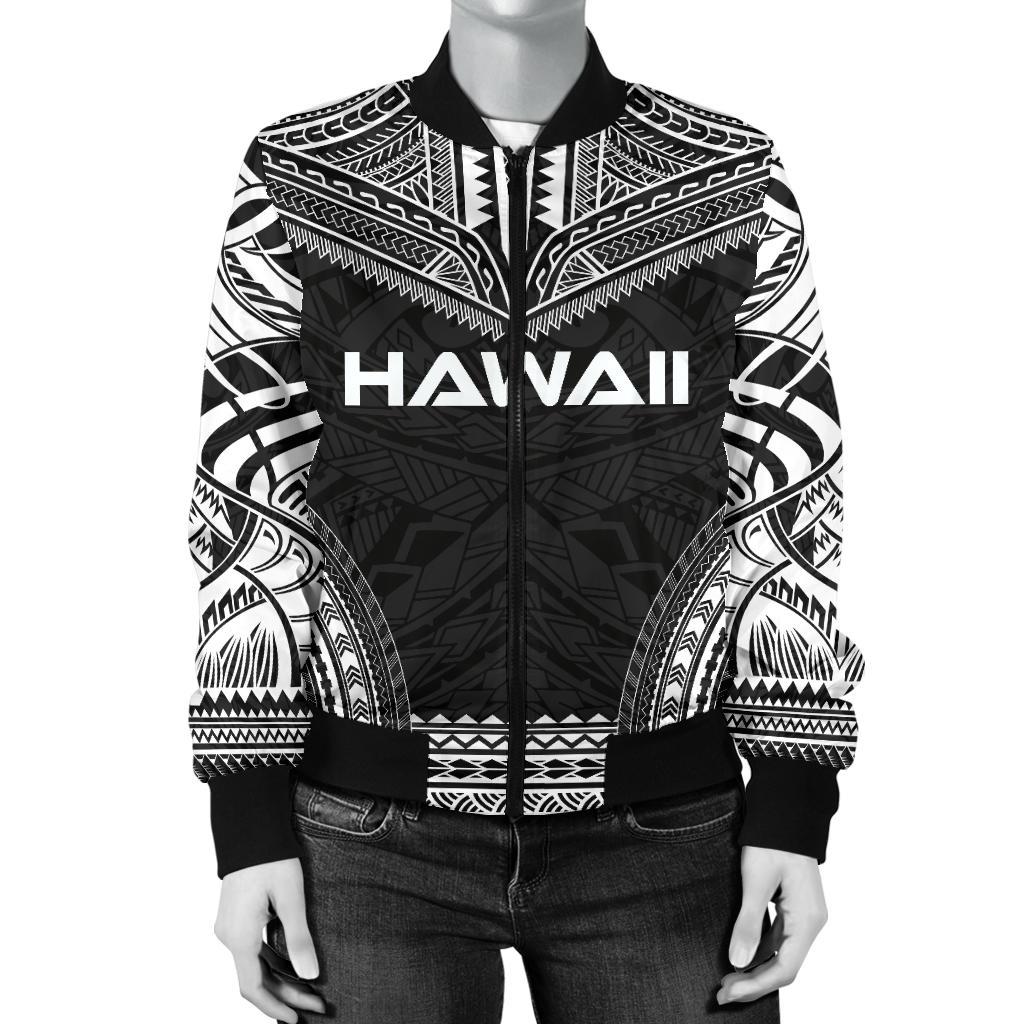 Hawaii Polynesian Chief Women'S Bomber Jacket - Black Version - Polynesian Pride