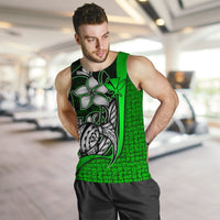 Polynesian Hawaii Men Tank Top Green - Turtle with Hook - Polynesian Pride