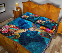 Tonga Polynesian Quilt Bed Set - Tonga Coat Of Arms Turtle - Polynesian Pride