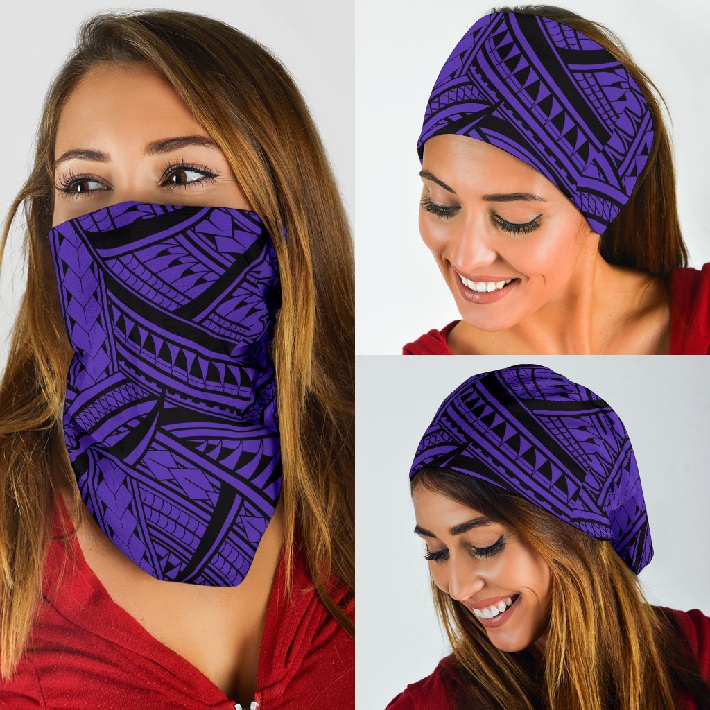 Polynesian Lines Tatau Purple Unisex Bandana - Polynesian Pride