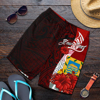 Tuvalu Polynesian Custom Personalised Men's Shorts - Coat Of Arm With Hibiscus - Polynesian Pride