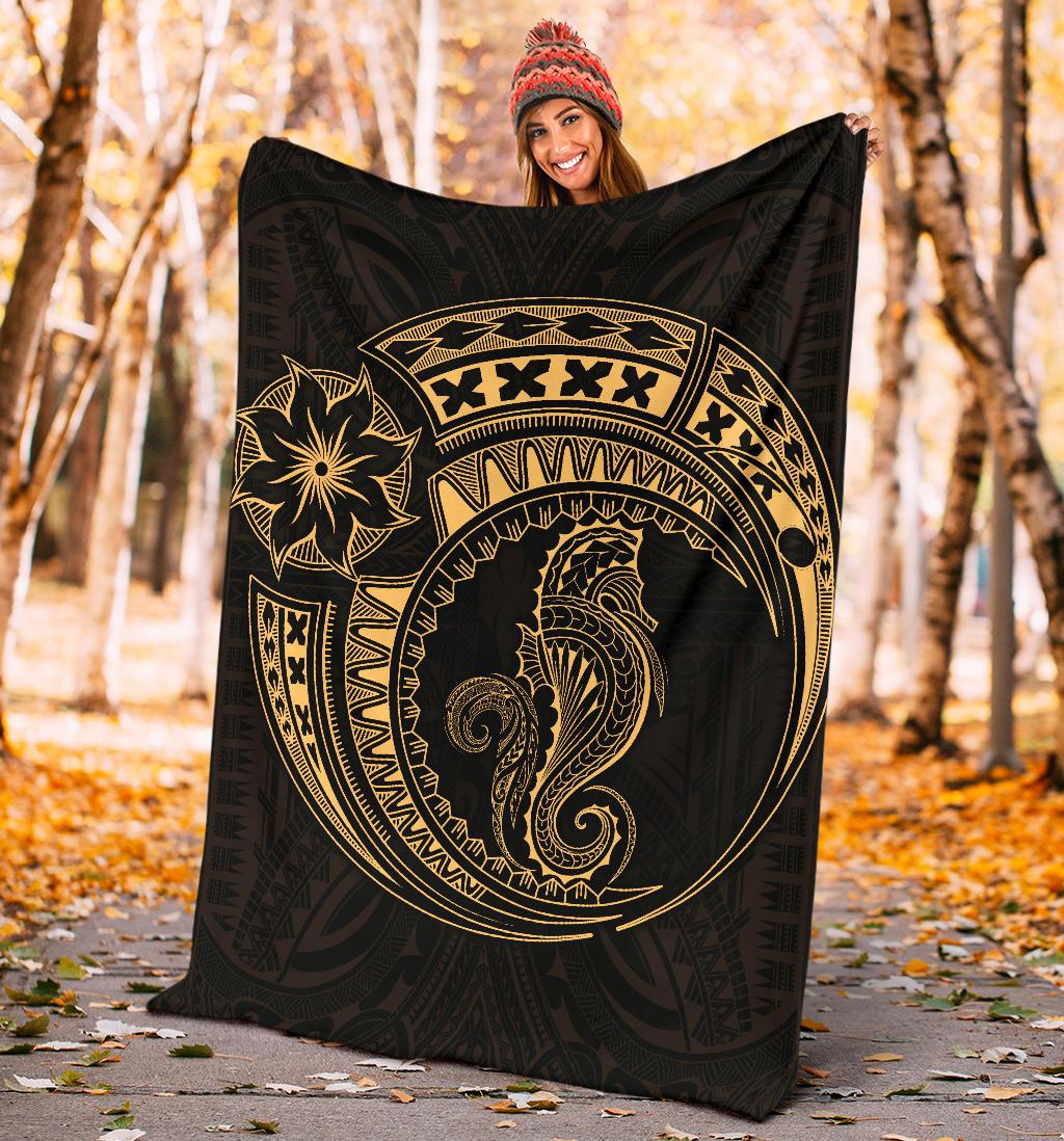 Seahorse Polynesian Blanket - Polynesian Tattoo Gold - Polynesian Pride