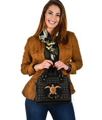 Personalized - Hawaii Turtle Golden Pattern Shoulder Handbag - Polynesian Pride
