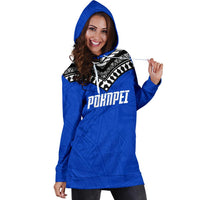 Pohnpei Flag Hoodie Dress Micronesian Pattern - Polynesian Pride