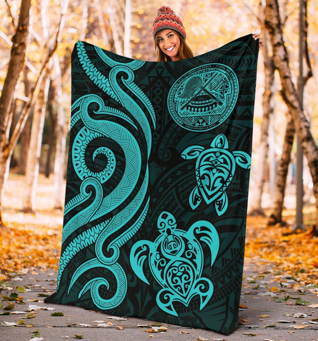 American Samoa Premium Blanket - Reggae Tentacle Turtle - Polynesian Pride